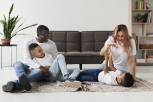 happy family having fun