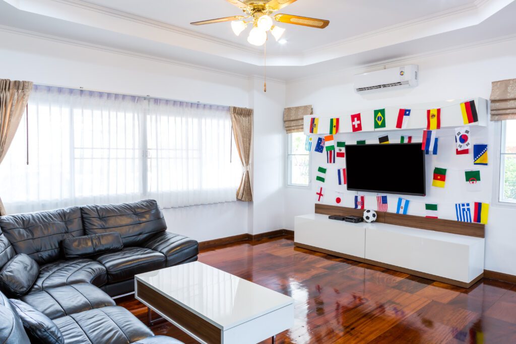 Neatly arranged Nigerian living room after decluttering
